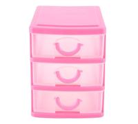 qimoi Mini translucent Drawer type plastic Storage Box（rose red 3 Layers）