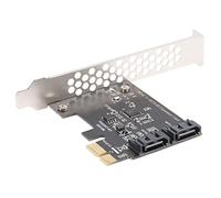 qimoi PCIe PCI Express to SATA3.0 2-Port SATA III 6G Expansion Controller Card Adapter