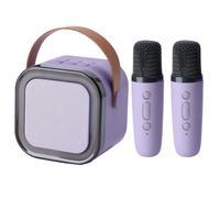 qimoi Portable Music Player RGB for Christmas Parties Featuring Dual Wireless Microphones Karaoke Machine for Family