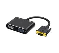 qimoi VGA to -Compatible Adapter with 3.5mm Audio Converter VGA Splitter Dual Display Support for Projector
