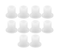 Qimoo 10pcs Flanged Sleeve Bearings M10.7 Bore 16mm OD 18mm Length POM Wrapped Oilless Bushings Nylon Bushings for Shaft, White