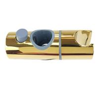 Qimopi Adjustable Shower Head Holder for 25mm Rail ABS Sliding Bracket with Push Button 360 Rotation (Titanium Gold)