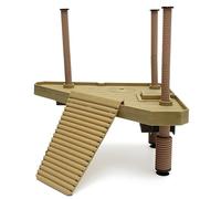 Qimopi Floating Turtle Basking Platform with Ramp Ladder and Suction Cups for Aquarium Turtles 12.4 x 9.1 x 11.8 Inches