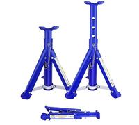 Qimu 2Pcs Foldable Ratcheting Axle Stand, Adjustable Heavy Duty 3 Ton Axle Stands for Car Caravan Van Vehicle Repair Stand Lifting Tool, Steel Ratchet Type Jack Stand, Support Lift 290-408mm