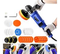 Qimu Car Polisher Buffer Sander Rotary Car Polishing Machine 1400W Dual Action Car Polisher, 6 Variable Speed Electric Waxing Machine 5-Inch & 7-Inch Car Buffing Pad for Sanding Polishing