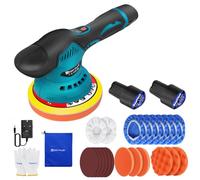 Qimu Cordless Buffer Polisher Car Polisher Buffer Machine Cordless Polisher with 2.0Ah Batteries Powered Buffer Polishers Kit, 8 Variable Speed Brushless Polisher for Car Detailing/Polishing/Waxing