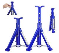 Qimu Heavy Duty 3 Ton Tonne Axle Stand Steel Adjustable Axle Jack Stands for Car Caravan Van Vehicle Repair Holding Stand Lifting Tool, Ratchet Type Support Lift 290-408mm, Pack of 2