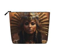 QIN&ZHENG Ancient Egypt Tribe Series Print Cosmetic Bag Zipper Large Makeup Bag Novelty Toiletry Pouch for Women Lightweight, Black, One Size, Black, One Size