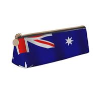 QIN&ZHENG Australian flag Print Small Leather Triangular Pouch Lightweight Cosmetic Case Novelty Compact Organizer, White, One Size, Stylish, White, One Size, Stylish
