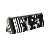 QIN&ZHENG Black White Milk Cow Print Fashion Leather Triangular Pouch Lightweight Cosmetic Case Full-Print Compact Organizer, White, One Size, Stylish, White, One Size, Stylish