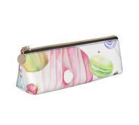 QIN&ZHENG Cupcakes Donuts Muffins Sugar Print Fashion Leather Triangular Pouch Lightweight Cosmetic Case Full-Print Compact Organizer, White, One Size, Stylish