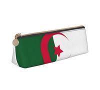 QIN&ZHENG Flag of Algeria Print Small Leather Triangular Pouch Lightweight Cosmetic Case Novelty Compact Organizer, White, One Size, Stylish, White, One Size, Stylish