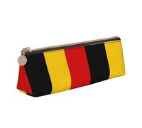 QIN&ZHENG german flag Print Small Leather Triangular Pouch Lightweight Cosmetic Case Novelty Compact Organizer, White, One Size, Stylish, White, One Size, Stylish