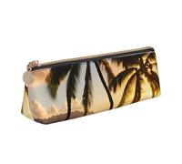 QIN&ZHENG Hawaii Sunbeams Print Fashion Leather Triangular Pouch Lightweight Cosmetic Case Full-Print Compact Organizer, White, One Size, Stylish, White, One Size, Stylish