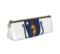 QIN&ZHENG Massachusetts State Flag Print Small Leather Triangular Pouch Lightweight Cosmetic Case Novelty Compact Organizer, White, One Size, Stylish, White, One Size, Stylish