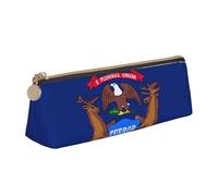 QIN&ZHENG Michigan State Flag Print Small Leather Triangular Pouch Lightweight Cosmetic Case Novelty Compact Organizer, White, One Size, Stylish, White, One Size, Stylish