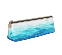 QIN&ZHENG Ocean Waves Sailboat with Birds Maritime Print Fashion Leather Triangular Pouch Lightweight Cosmetic Case Full-Print Compact Organizer, White, One Size, Stylish