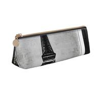 QIN&ZHENG Parisian Coffee Eiffel Tower Print Fashion Leather Triangular Pouch Lightweight Cosmetic Case Full-Print Compact Organizer, White, One Size, Stylish, White, One Size, Stylish