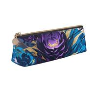 QIN&ZHENG Purple Butterfly Print Fashion Leather Triangular Pouch Lightweight Cosmetic Case Full-Print Compact Organizer, White, One Size, Stylish, White, One Size, Stylish