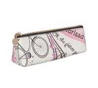 QIN&ZHENG Romantic Paris Butterfly Print Fashion Leather Triangular Pouch Lightweight Cosmetic Case Full-Print Compact Organizer, White, One Size, Stylish