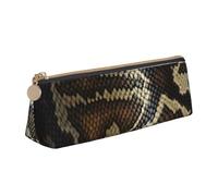 QIN&ZHENG Snake Skin Print Fashion Leather Triangular Pouch Lightweight Cosmetic Case Full-Print Compact Organizer, White, One Size, Stylish