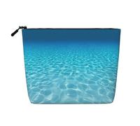 QIN&ZHENG Tranquil Underwater Scenery Print Cosmetic Bag Zipper Large Makeup Bag Novelty Toiletry Pouch for Women Lightweight, Black, One Size, Black, One Size