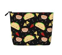QIN&ZHENG Tuesday Party Print Cosmetic Bag Zipper Large Makeup Bag Novelty Toiletry Pouch for Women Lightweight, Black, One Size, Black, One Size