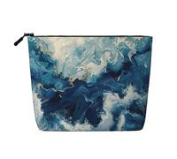 QIN&ZHENG WITHIN THE TIDES Print Cosmetic Bag Zipper Large Makeup Bag Novelty Toiletry Pouch for Women Lightweight, Black, One Size, Black, One Size