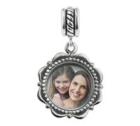 Qina C. 925 Sterling Silver Personalized Custom Photo Dangle Bead For European Charm Bracelets