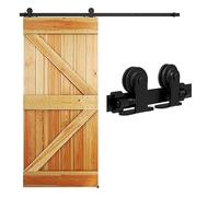 QINAIXQM 182CM/6FT Sliding Door Track Barn Door Hardware Kit Closet Rail Roller Accessory