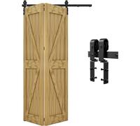 QINAIXQM 3.3FT/100CM Sliding Door Track Folding Door Hardware Kit Closet Rail Roller Accessory Applicable Door Width Within 100CM, no Panel