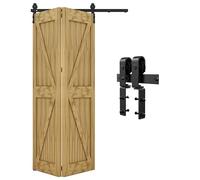 QINAIXQM 4FT/122CM Sliding Door Track Folding Door Hardware Kit Closet Rail Roller Accessory Applicable Door Width Within 122CM, no Panel