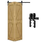 QINAIXQM 5FT/152CM Sliding Door Track Folding Door Hardware Kit Closet Rail Roller Accessory Applicable Door Width Within 152CM, no Panel