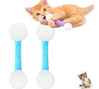 Qinayig Giant Cotton Buds Kicker Toy with Catnip - 2 Pack: Self-occupation Toys for Indoor Cats; Interactive Soft Plush Sticks Kicker Toy (Sky Blue)