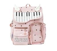 Qinayig Piano Daypack with Window and Angel Wings, pink, Small, Casual