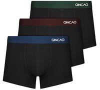 QINCAO 3-Pack Men's Boxer Shorts, Tagless Comfort for Men