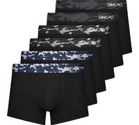QINCAO Boxer Shorts Mens 6 Pack, No Itchy Labels, Cotton Underwear Retro Trunks, Underwear Gift Set