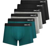 QINCAO Boxer Shorts Mens 6 Pack, No Itchy Labels, Cotton Underwear Retro Trunks, Underwear Gift Set