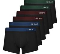 QINCAO Boxer Shorts Mens 6 Pack, No Itchy Labels, Cotton Underwear Retro Trunks, Underwear Gift Set