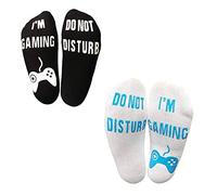 QincLing 2 Pairs Do Not Disturb Socks, Funny Ankle Socks Cotton Novelty Gamer Im Gaming Socks Gifts for Men Ladies Boys Adults