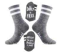 QincLing 2 Pairs Dobby Is Free Master Has Given A Sock Novelty Funny Slipper Cotton Crew Socks for Men Women Gifts
