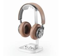 QinCoon Headphone Stand, Curved Headset Stand with Storage Tray, Gaming Headset Holder for AirPods Max, AirPods Max 2, AirPods, AirPods Pro, Beats, Bose, Sony and More (White)
