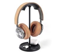 QinCoon Headphone Stand, Curved Headset Stand with Storage Tray, Heavy Base Gaming Headset Holder for AirPods Max, AirPods Pro, Beats, Bose, Sennheiser, Sony and More (Black)