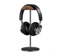 QinCoon Headphone Stand, Walnut Wood & Aluminium Headset Stand, Nature Walnut Gaming Headset Holder with Solid Heavy Base for All Headphone Sizes (Black)
