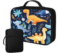 Qindaiwen Bible Cover for Women Kids, Bible Carrying Case Church Bag Bible Protective with Zippered Back Pocket, Gift for Adults Lady Women Men, Dinosaur Pattern