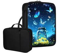 Qindaiwen Bible Cover for Women Kids, Bible Carrying Case Church Bag Bible Protective with Zippered Back Pocket, Gift for Adults Lady Women Men, Field with Butterflies