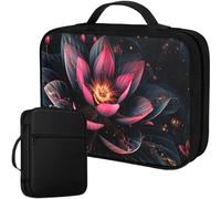 Qindaiwen Bible Cover for Women Kids, Bible Carrying Case Church Bag Bible Protective with Zippered Back Pocket, Gift for Adults Lady Women Men, Art Lotus Flower