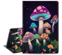 Qindaiwen Case for iPad 10.2 Inch 2021/2020 iPad 9th/8th Generation & 2019 iPad 7th Generation, Slim PU Leather Folio Stand Cover for iPad 10.2'' with Auto Wake/Sleep, Colorful Mushroom