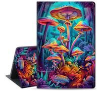 Qindaiwen Case for iPad 10.2 Inch 2021/2020 iPad 9th/8th Generation & 2019 iPad 7th Generation, Slim PU Leather Folio Stand Cover for iPad 10.2'' with Auto Wake/Sleep, Colored Mushroom