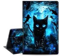 Qindaiwen Case for iPad Pro 13-inch (M4) 2024, Slim PU Leather Folio Stand Cover for iPad Pro 13 Inch M4(2024) with Auto Wake/Sleep, Durable Protection, Cat Blue Eyes